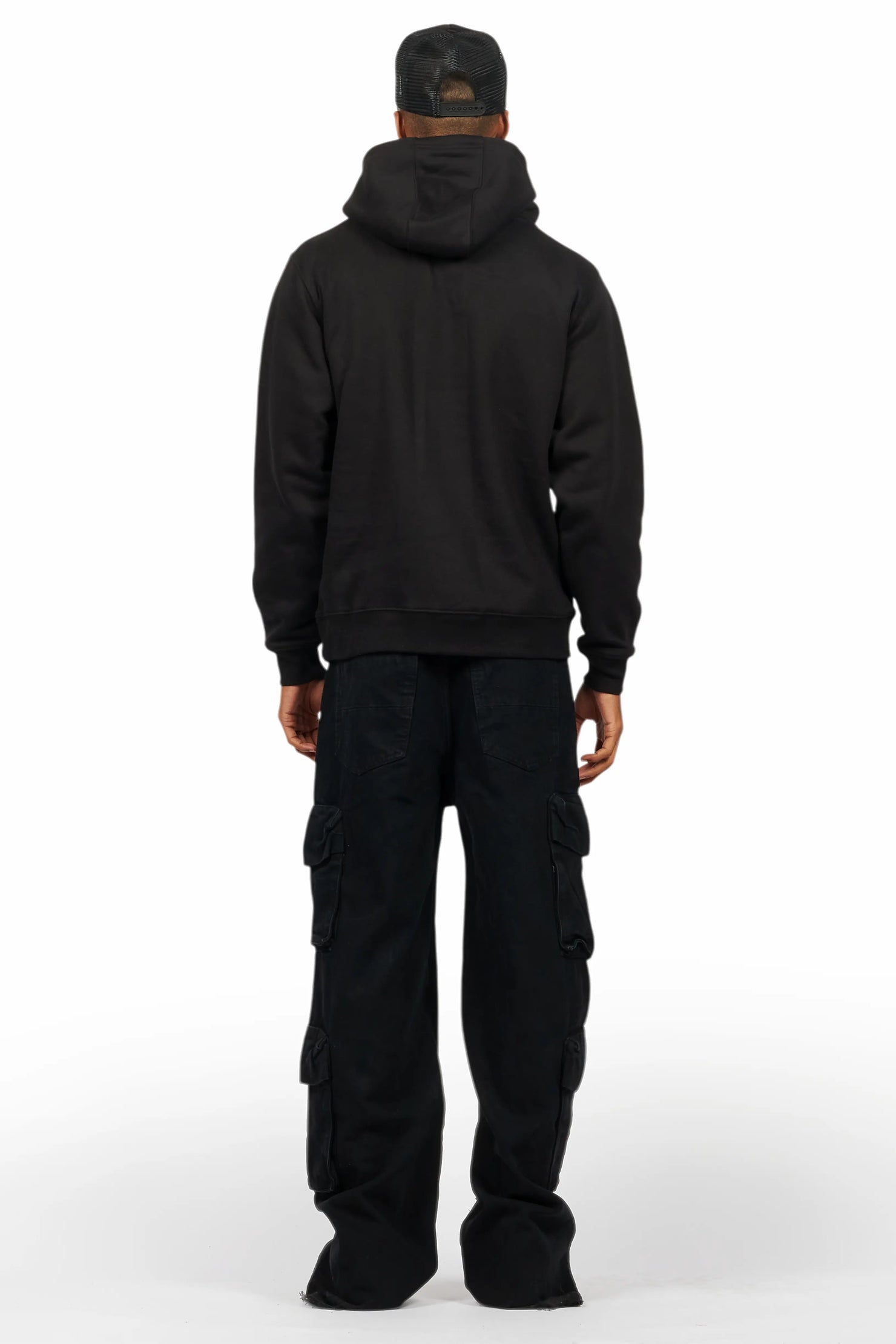 Basic Trio Black Stacked Flare Jean Set