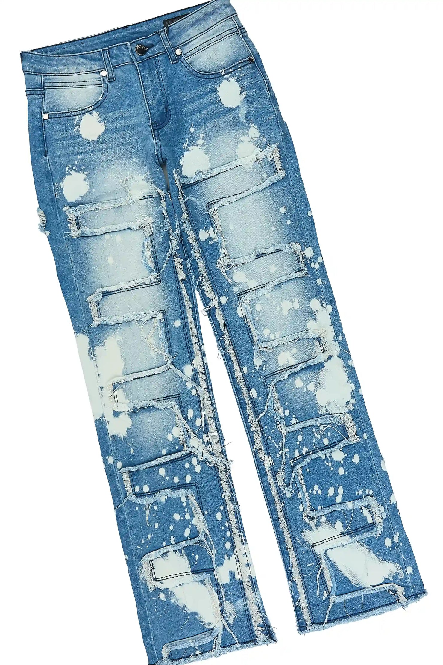Boys Pluto Light Blue/Blue Long Sleeve T-Shirt Stacked Jean Set