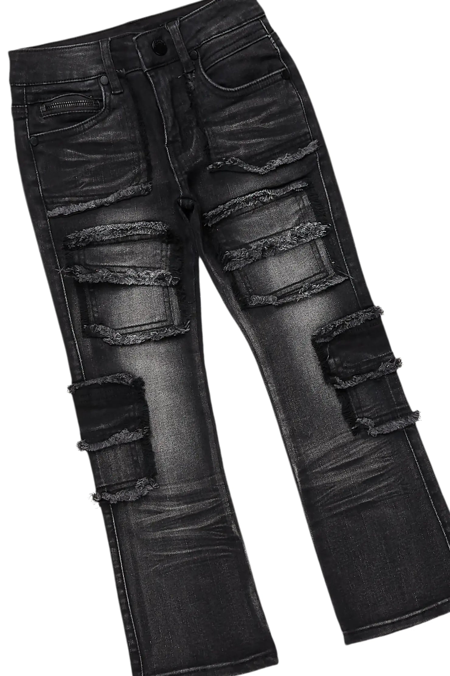 Girls Nahomy Black Hoodie/Slim Fit Jean Set