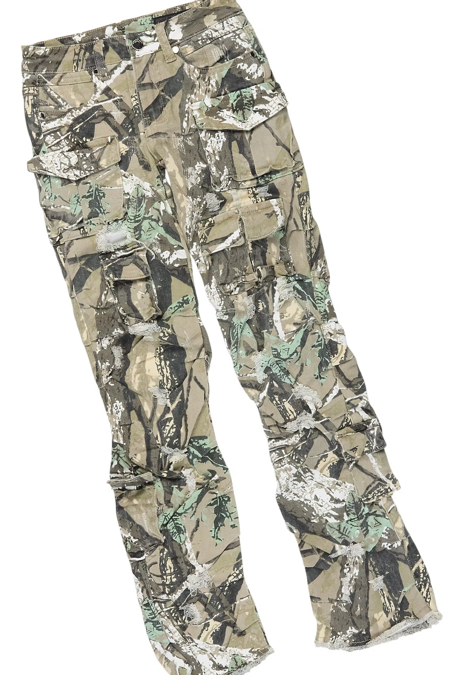 Boys M4 Toys Black/Camo Hoodie Stacked Jean Set