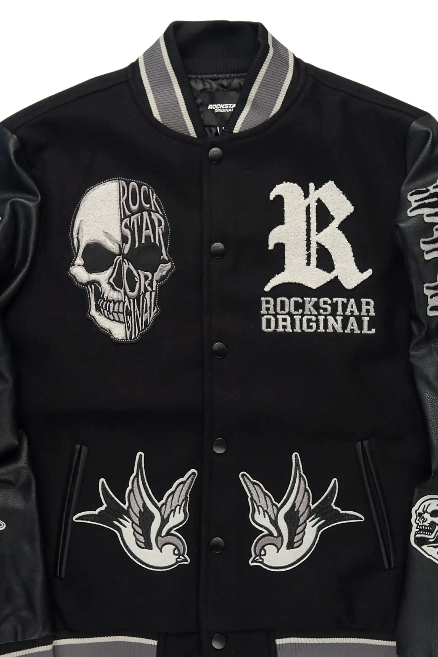 Vidar Black Varsity Jacket