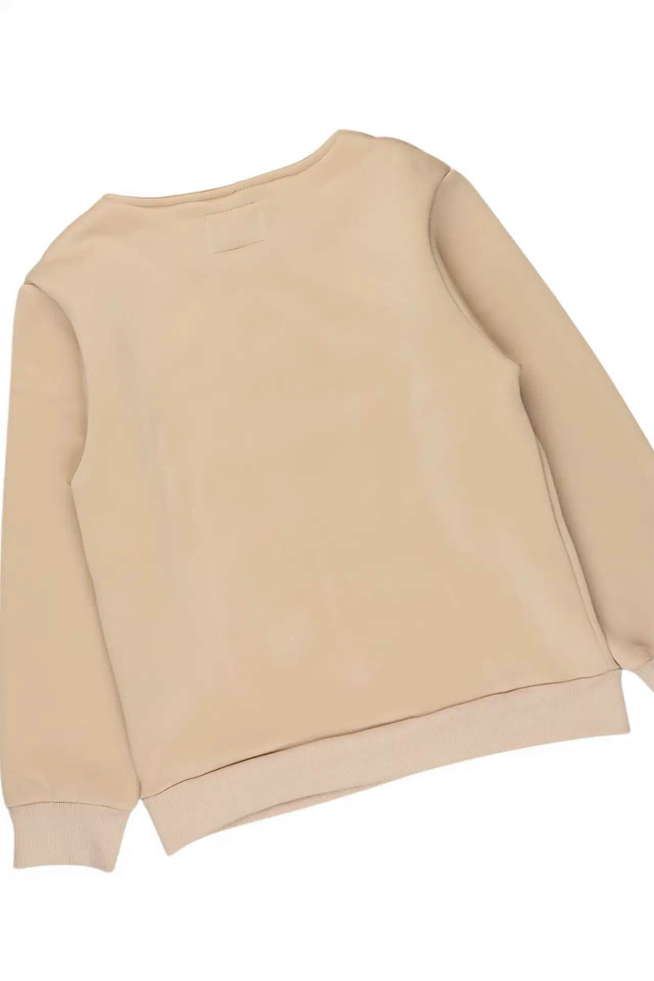 Girls Therry Tan/Blue Crewneck Stacked Track Set