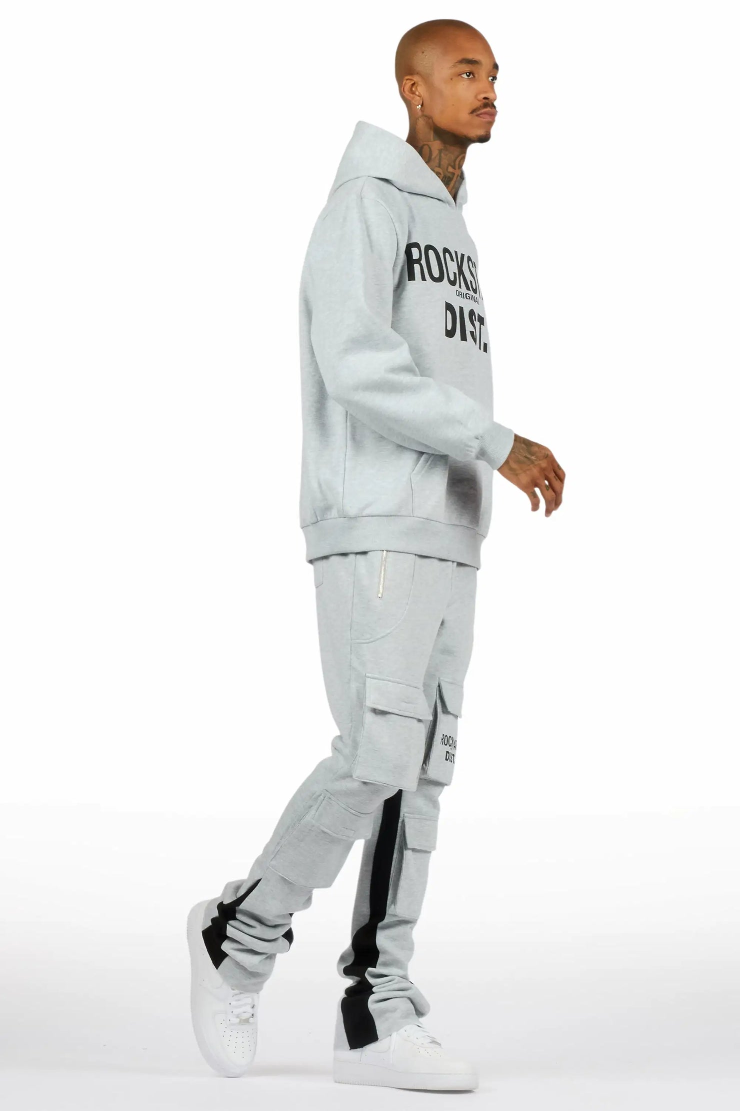 Antoon Heather Grey Stacked Track Set