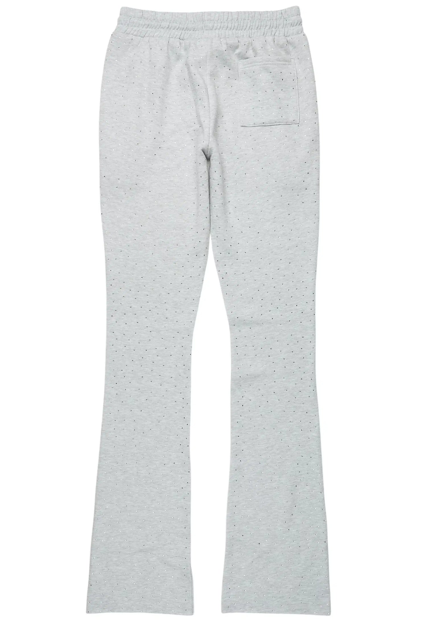 Alpine Rhinestone Heather Grey Stacked Flare Pant