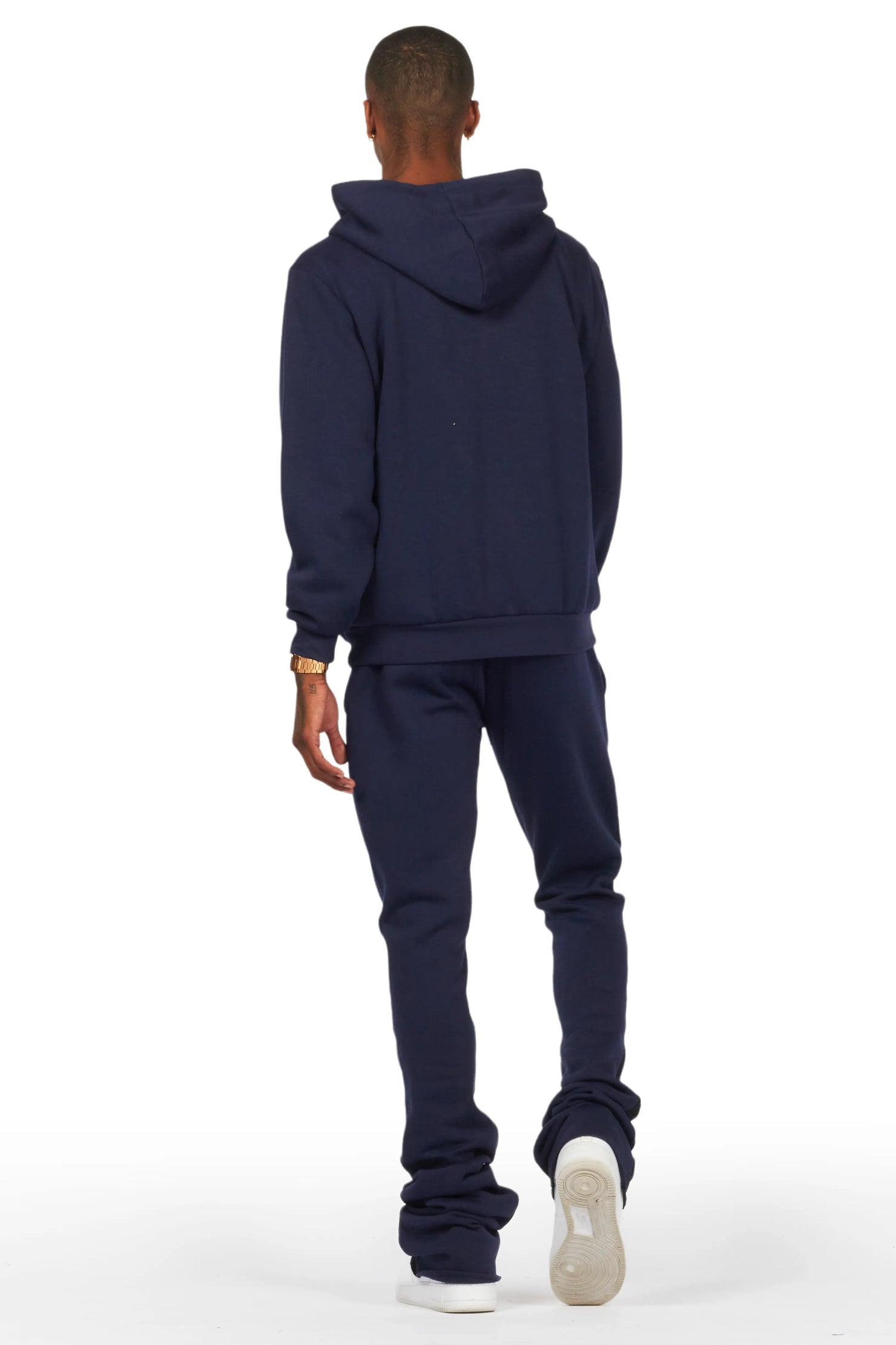 Raffer Navy Hoodie/Super Stacked Flare Pant Set