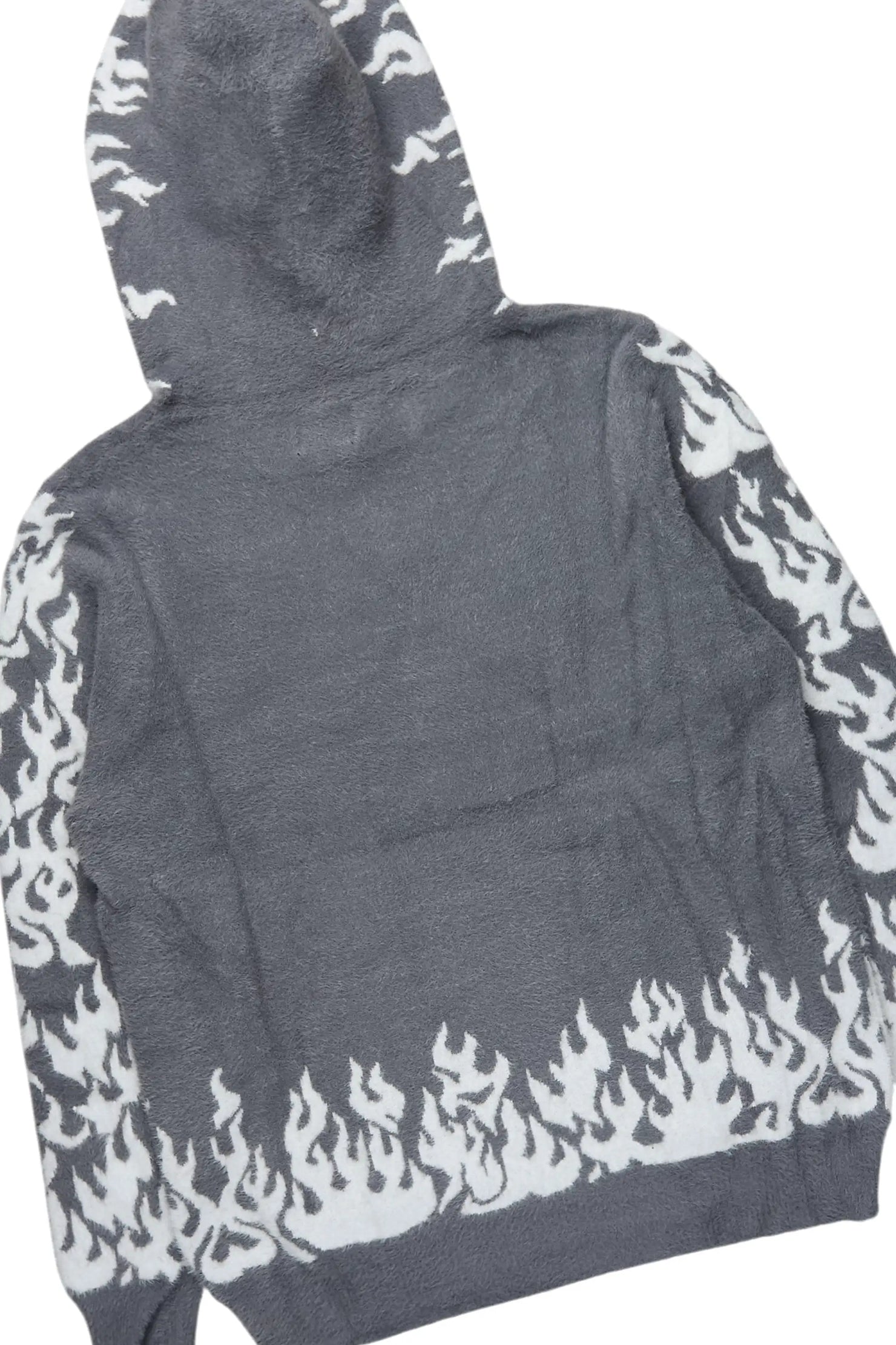 Yash Grey Hoodie Stacked Flare Track Set