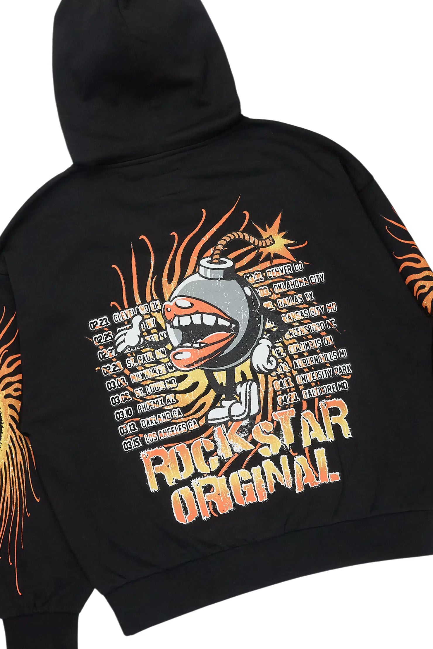 Rock n Roll Black Hoodie/Baggy Pant Track Set