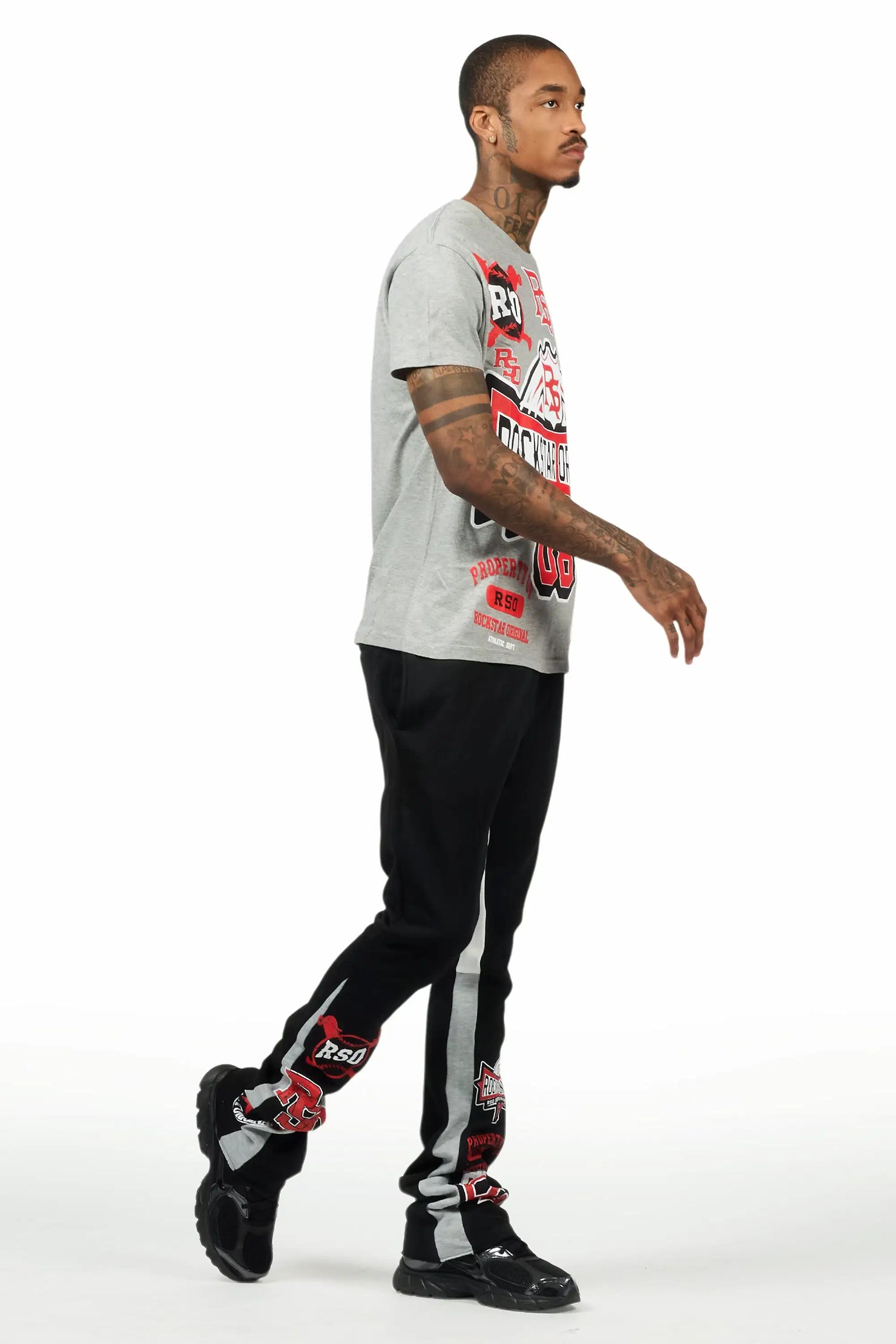 Mavrix Heather Grey T-Shirt/Relaxed Track Set