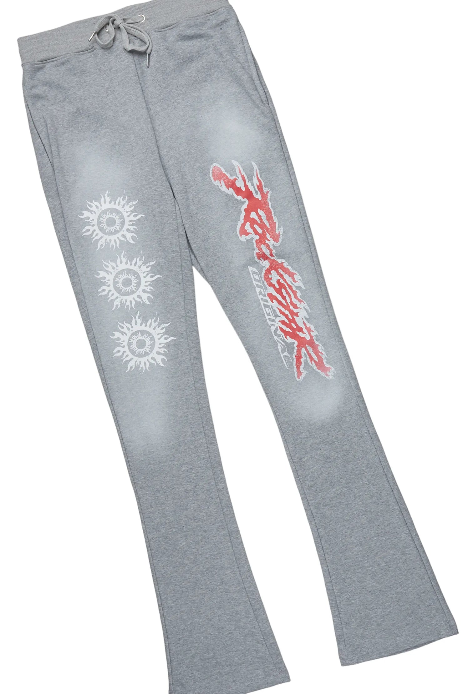 Yash Black/Grey T-Shirt/Stacked Flare Track Pant Set