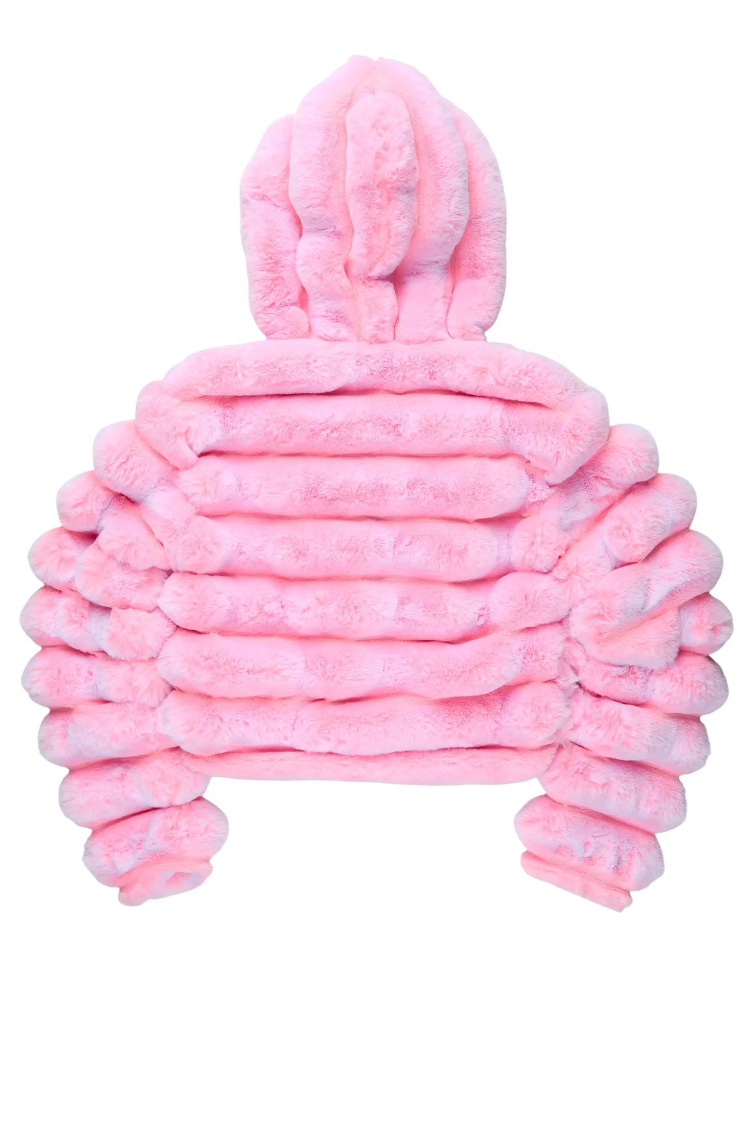 Vinetria Pink Fur Jacket With Hood