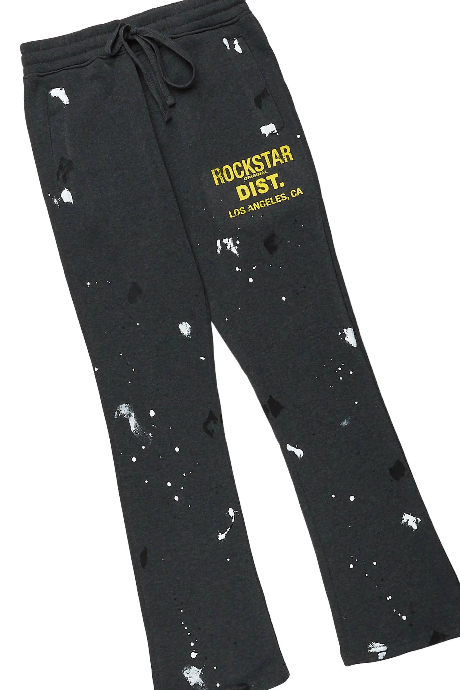 Scottie Charcoal/Yellow Paint Splatter Hoodie/Stacked Flare Track Set