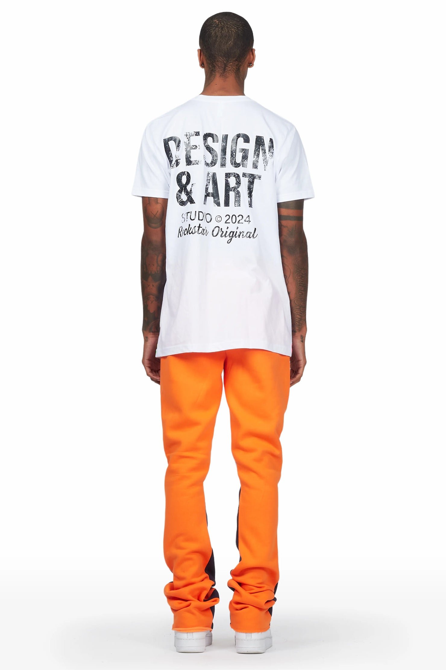 Mancha White/Orange T-Shirt Stacked Flare Track Set