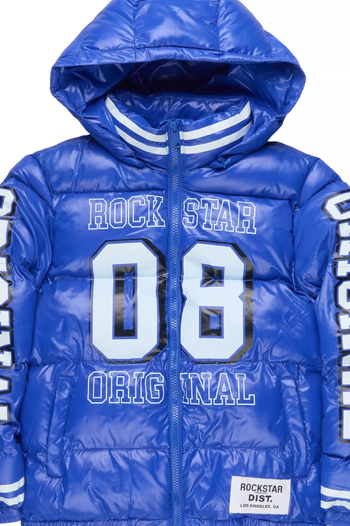 Boys Leo Royal Blue Varsity Puffer Jacket