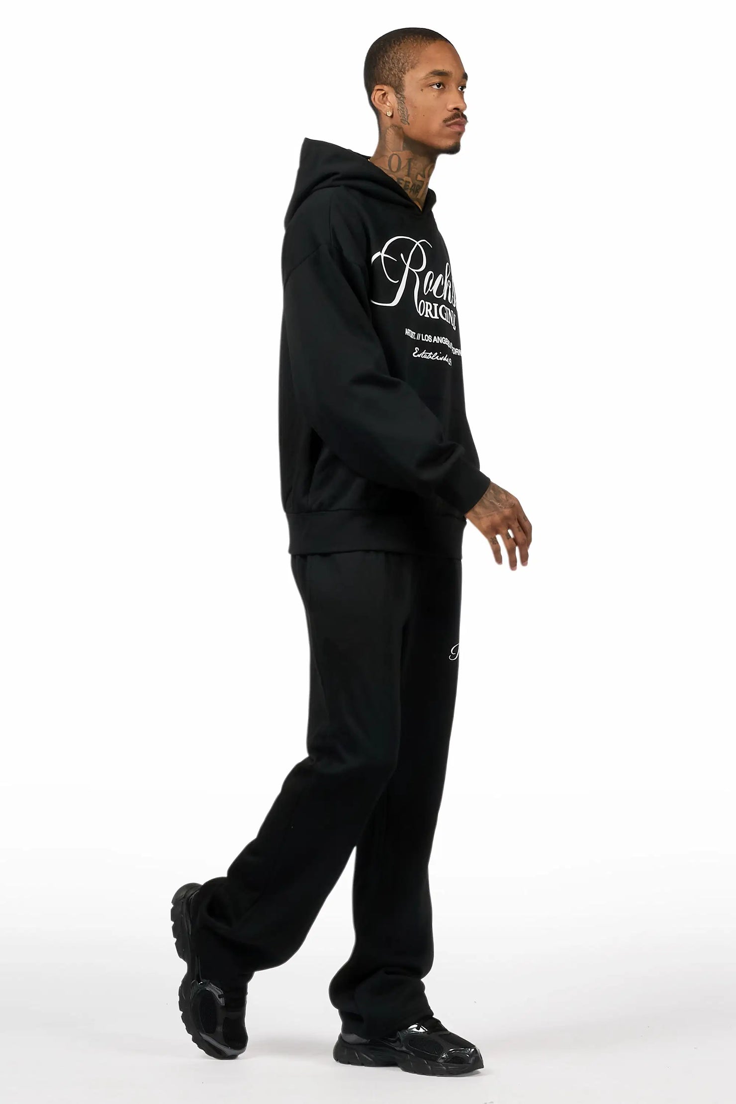 Cero Black Hoodie Relaxed Track Set