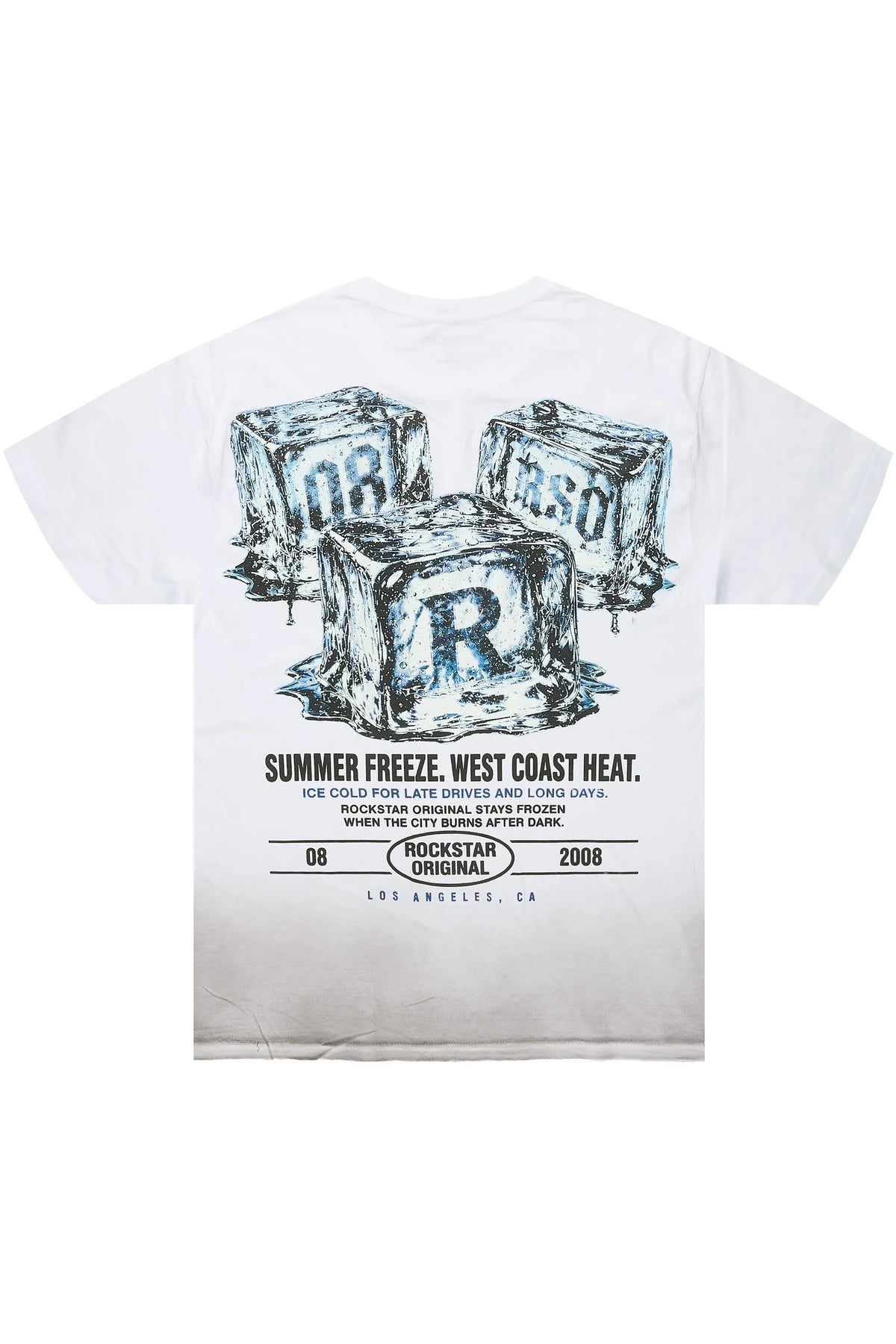 Cubes White Oversized Graphic T-Shirt