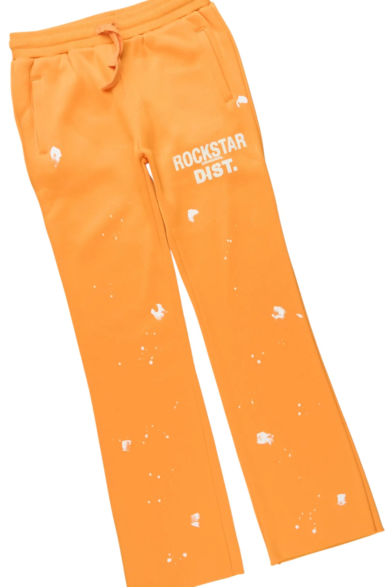 Girls Hadley Orange/White Hoodie Stacked Flare Track Set