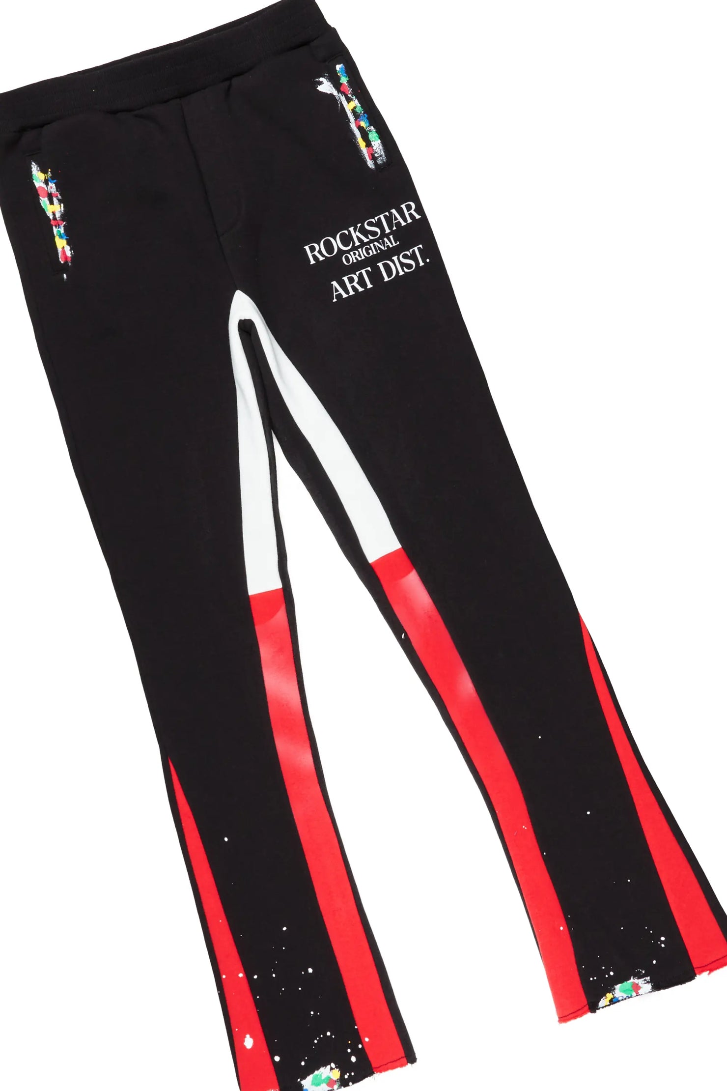 Girls Artie Black/Red Hoodie Stacked Flare Track Set