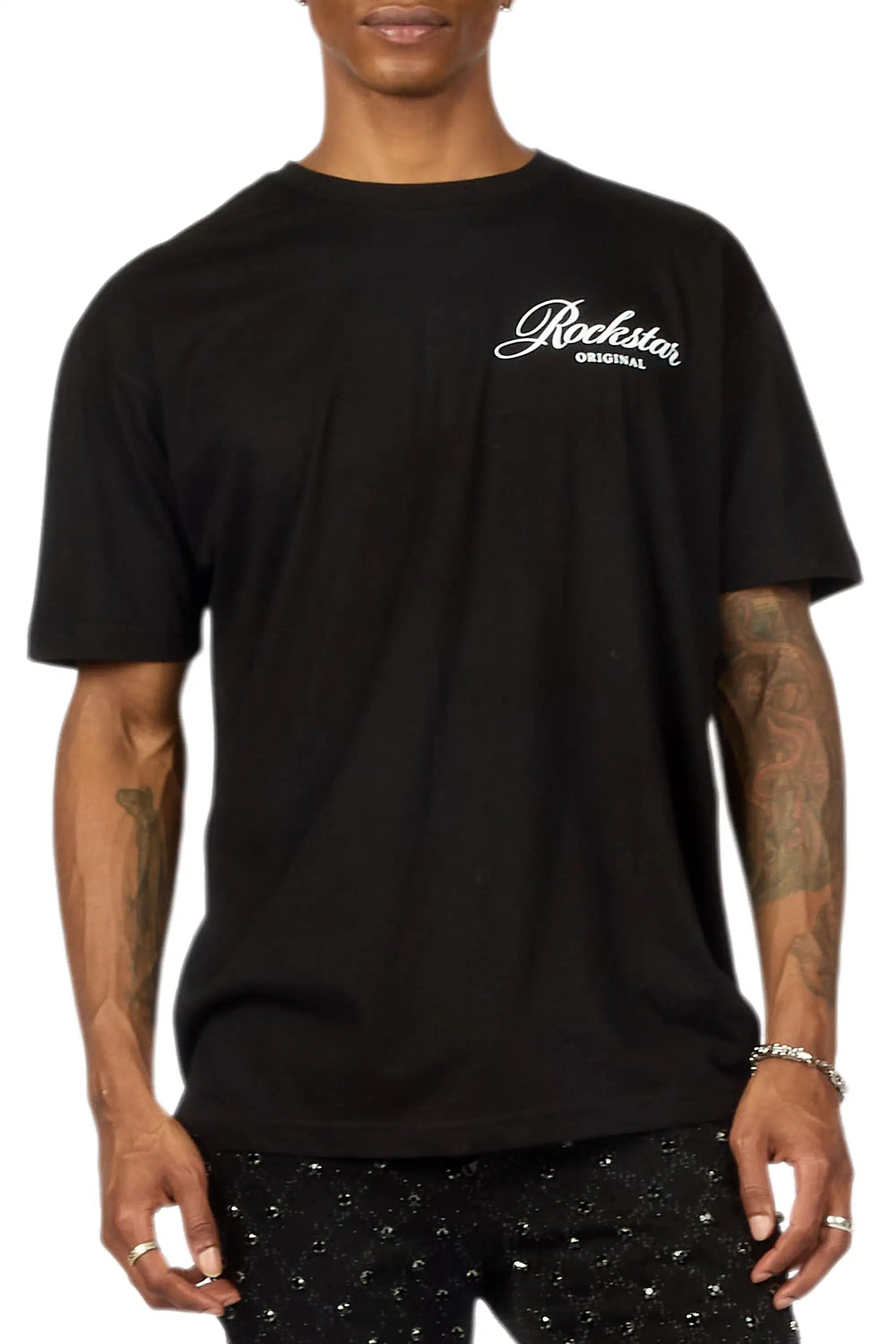 Domaric Black Oversized Graphic T-Shirt