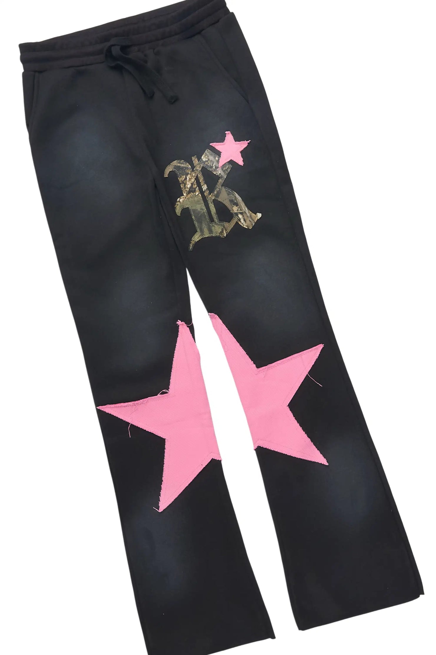Girls Delgera Black/Pink Long Sleeve T-Shirt Track Set
