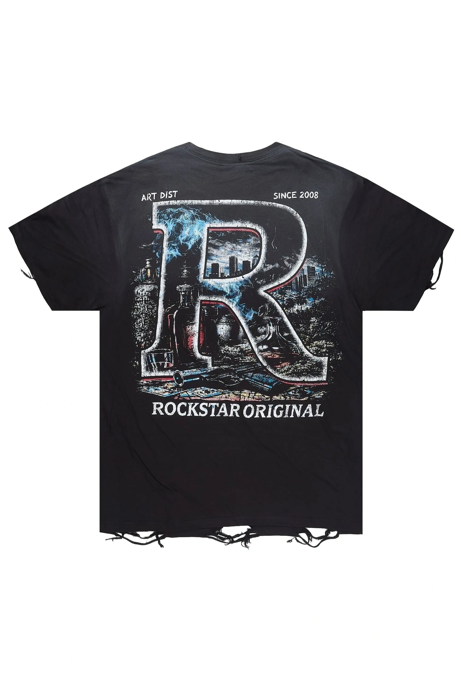 Tavian Black Oversized Graphic T-Shirt