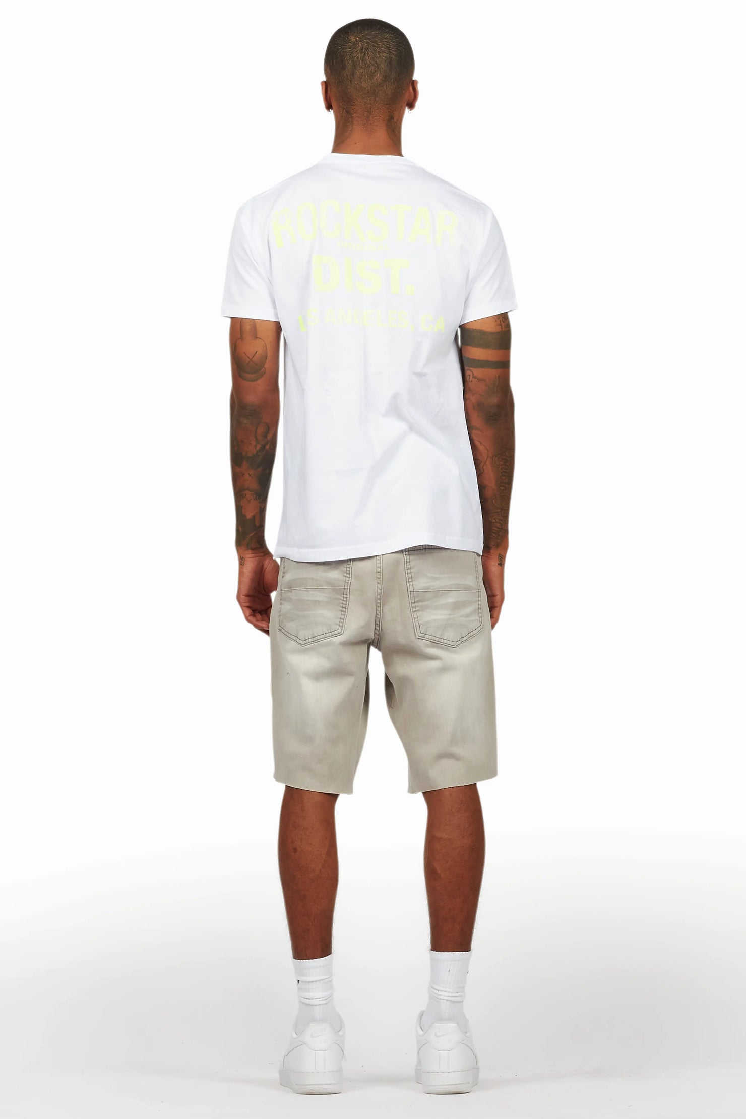 Butch White/Green T-Shirt/Denim Short Set
