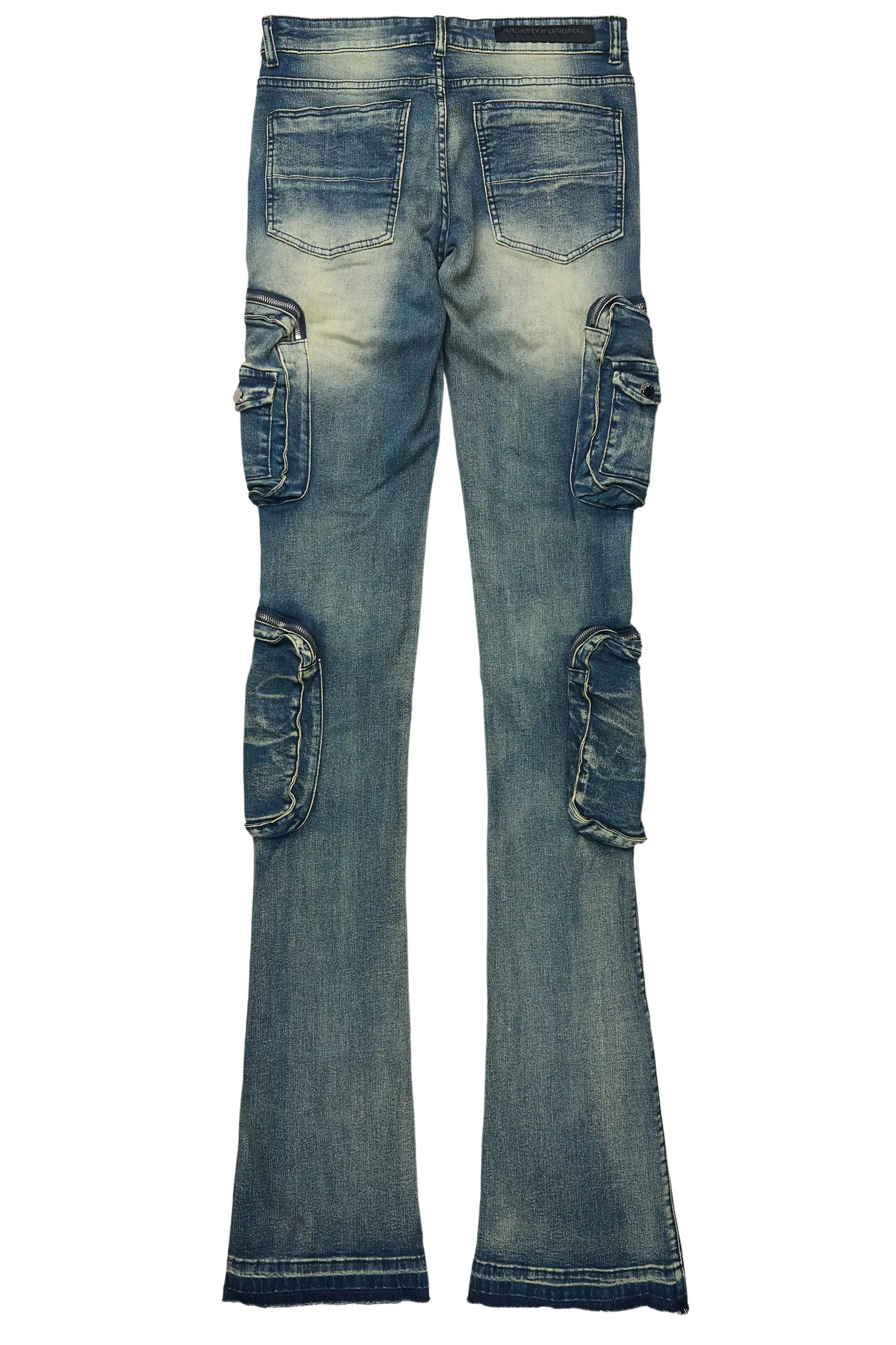 Allen Tint Blue Super Stacked Flare Jean