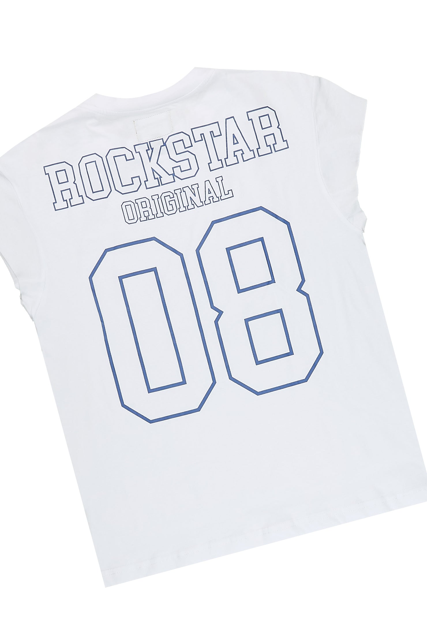 Boys Lusent White/Blue Muscle Tee/Jort Set