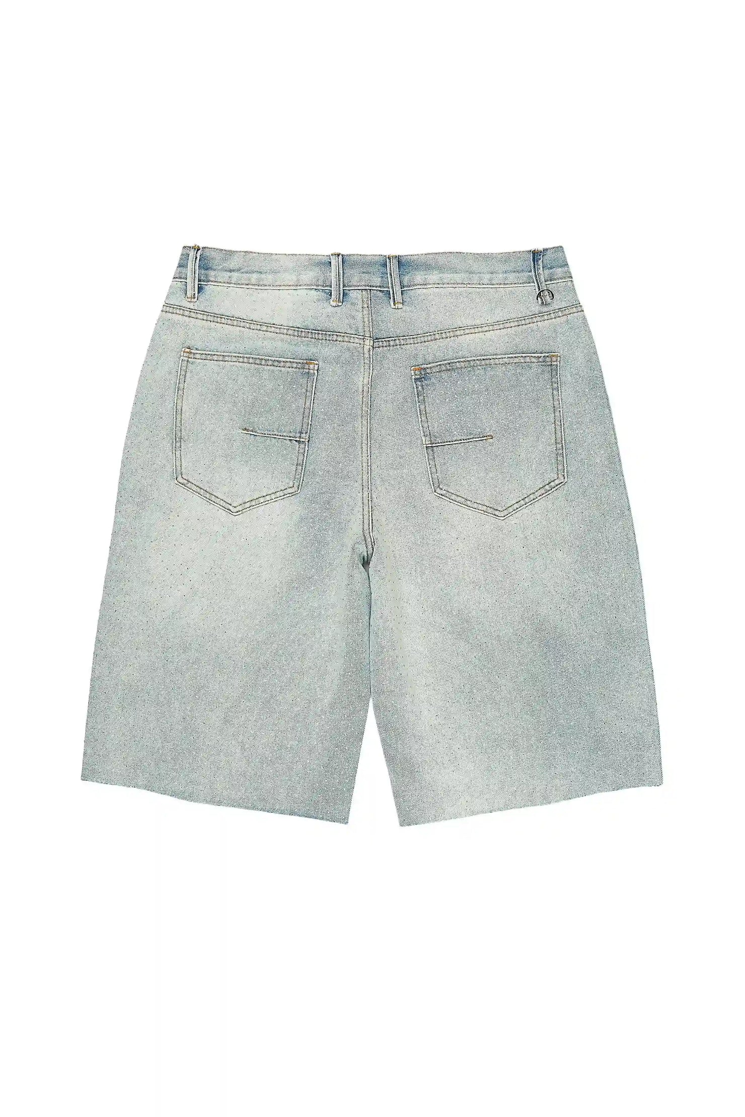 Brayan Light Blue Rhinestones Denim Short
