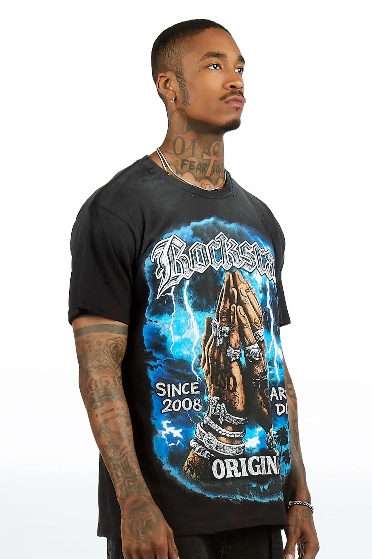 Thorne Black Oversized Graphic T-Shirt