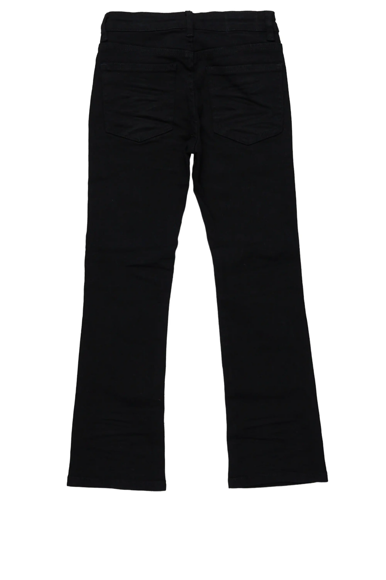 Boys Wald Jet Black Stacked Flare Jean