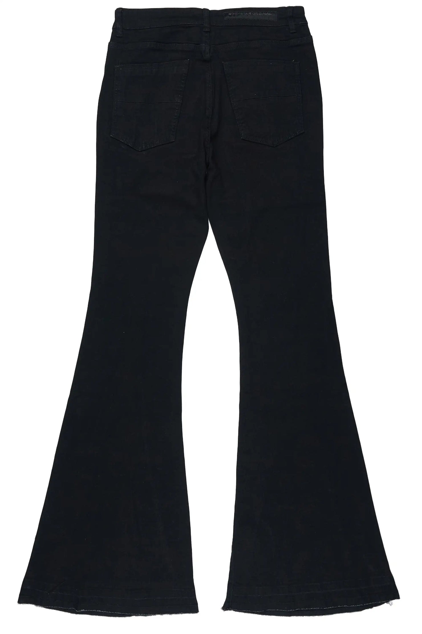 Vane Black Stacked Super Flare Jean