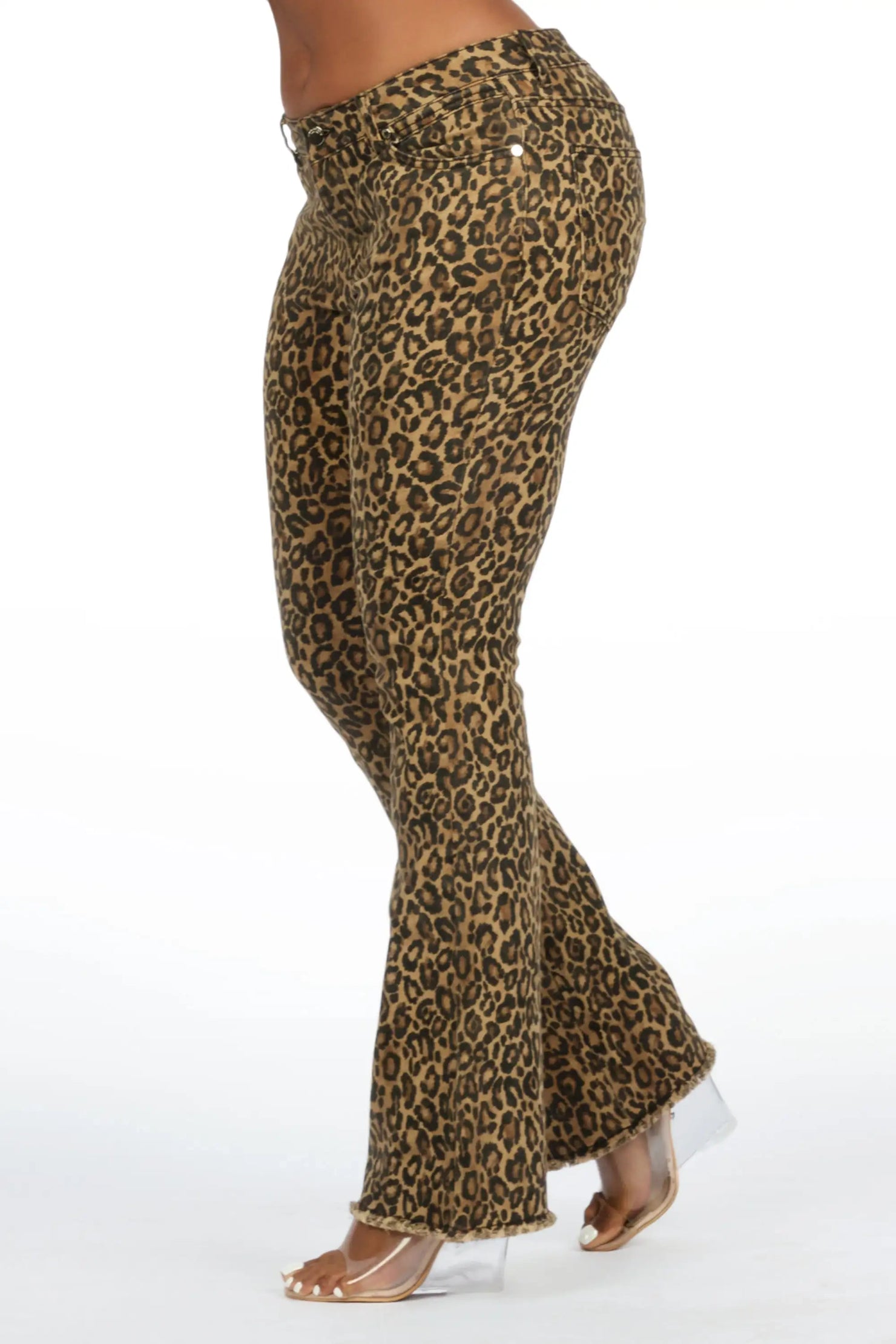 Tiriea Cheetah Low Rise Stretch Bootcut Jean