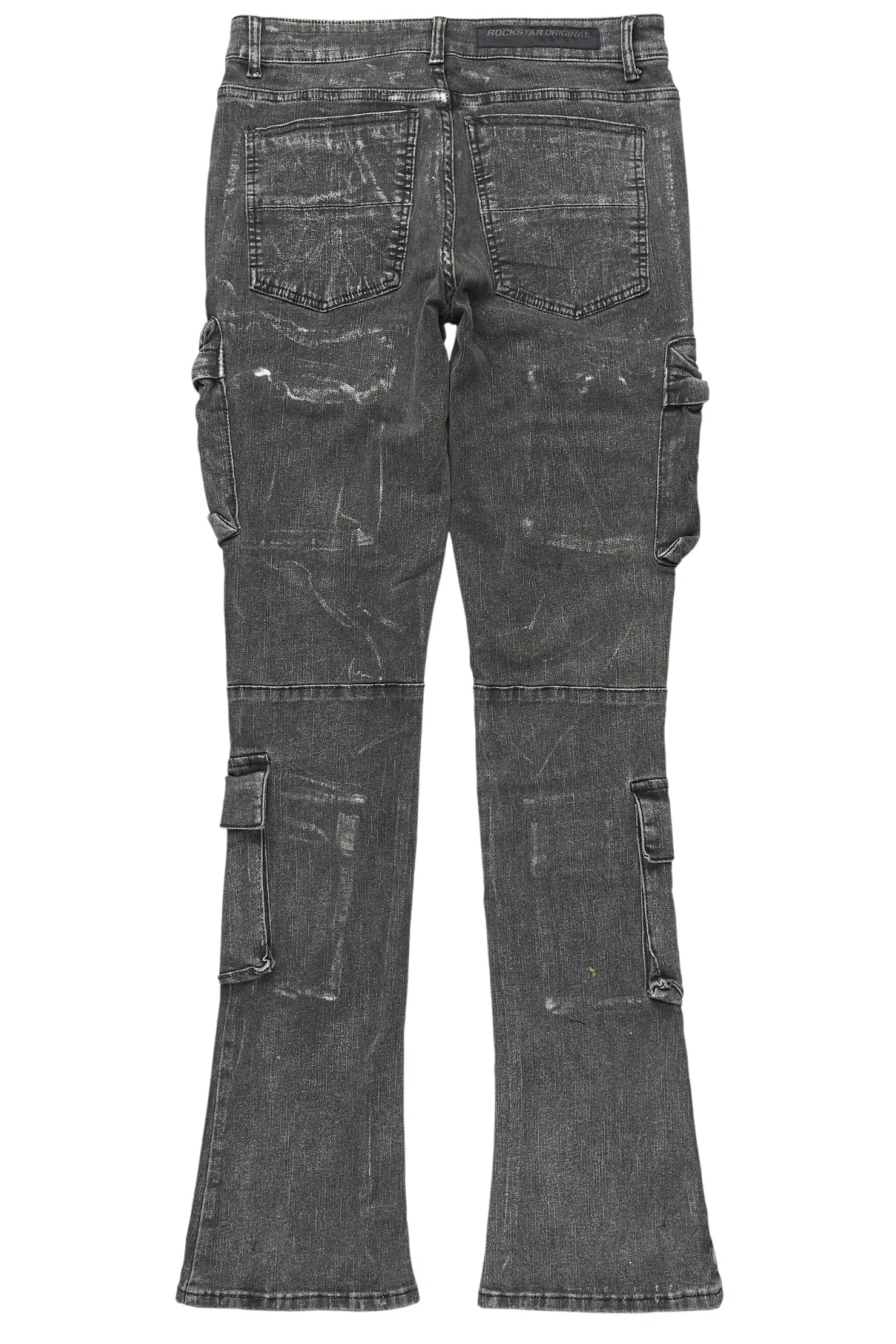 Titan Foil Stacked Flare Jean