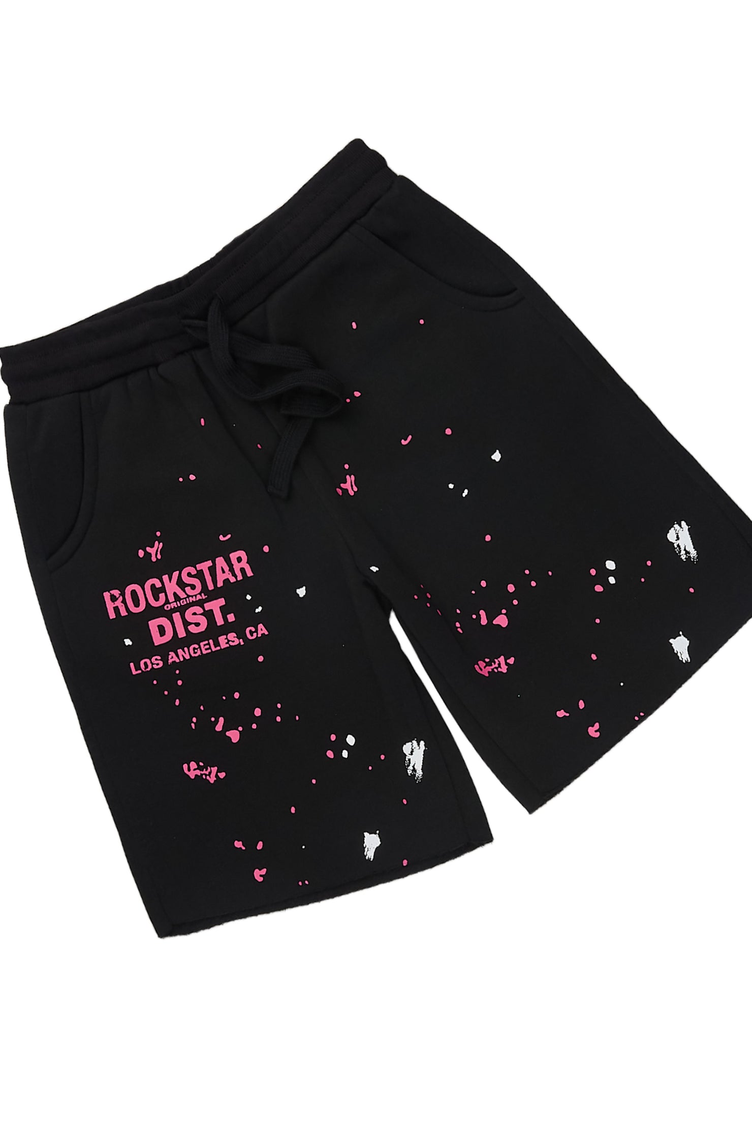 Girls Gianna Black/Pink Short Set