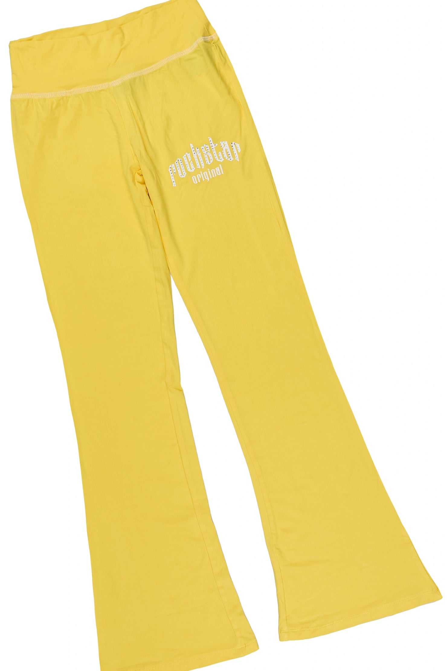Girls Zyriah Yellow Rhinestone Lounge Track Set