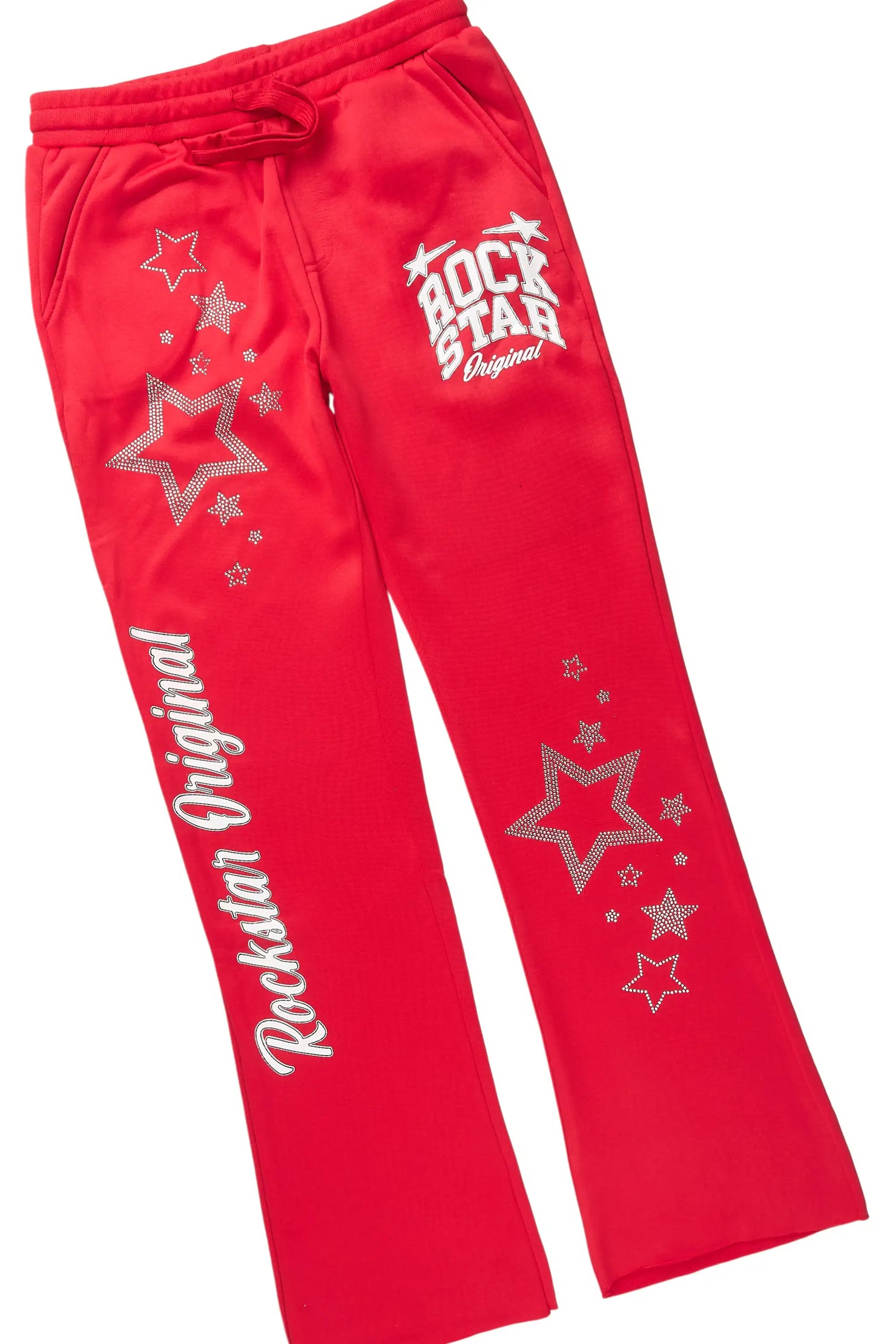 Boys Flaveyo Red/White Rhinestone Stacked Track Set