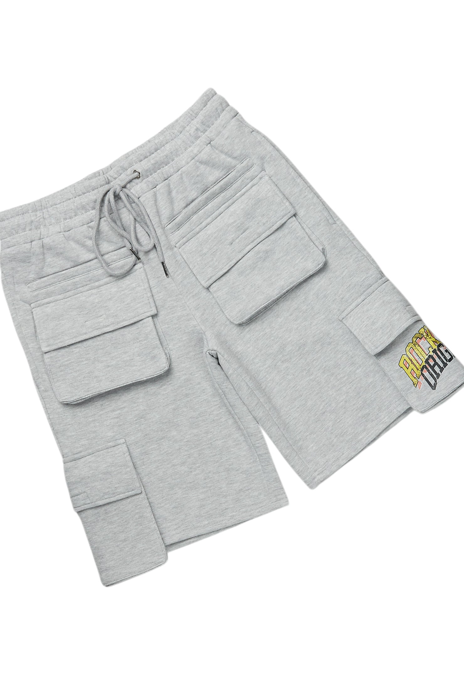 Colorful Race Heather Grey/Black T-Shirt Cargo Shorts Set