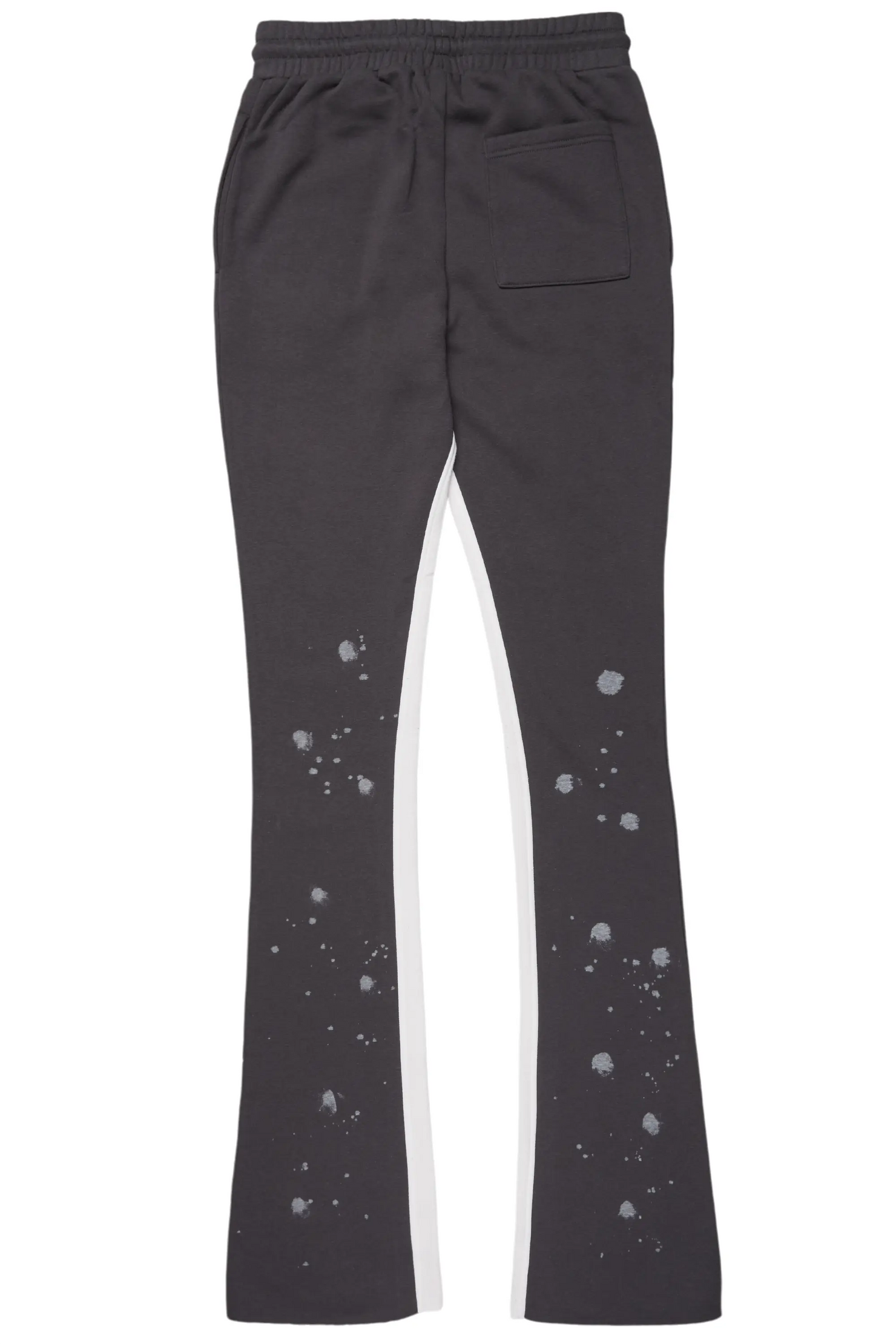 Uko Vintage Grey Patchwork Stacked Flare Track Pant