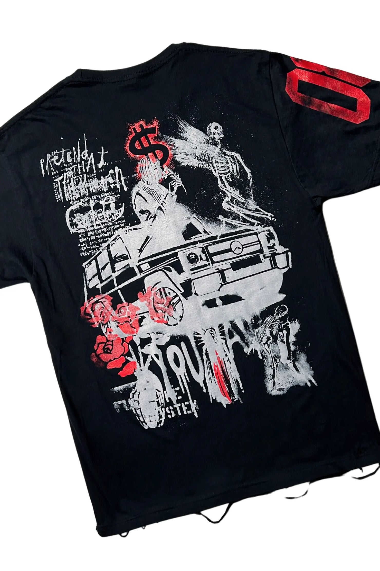 Grill Black/Beige Oversized T-Shirt/Super Stacked Track Set