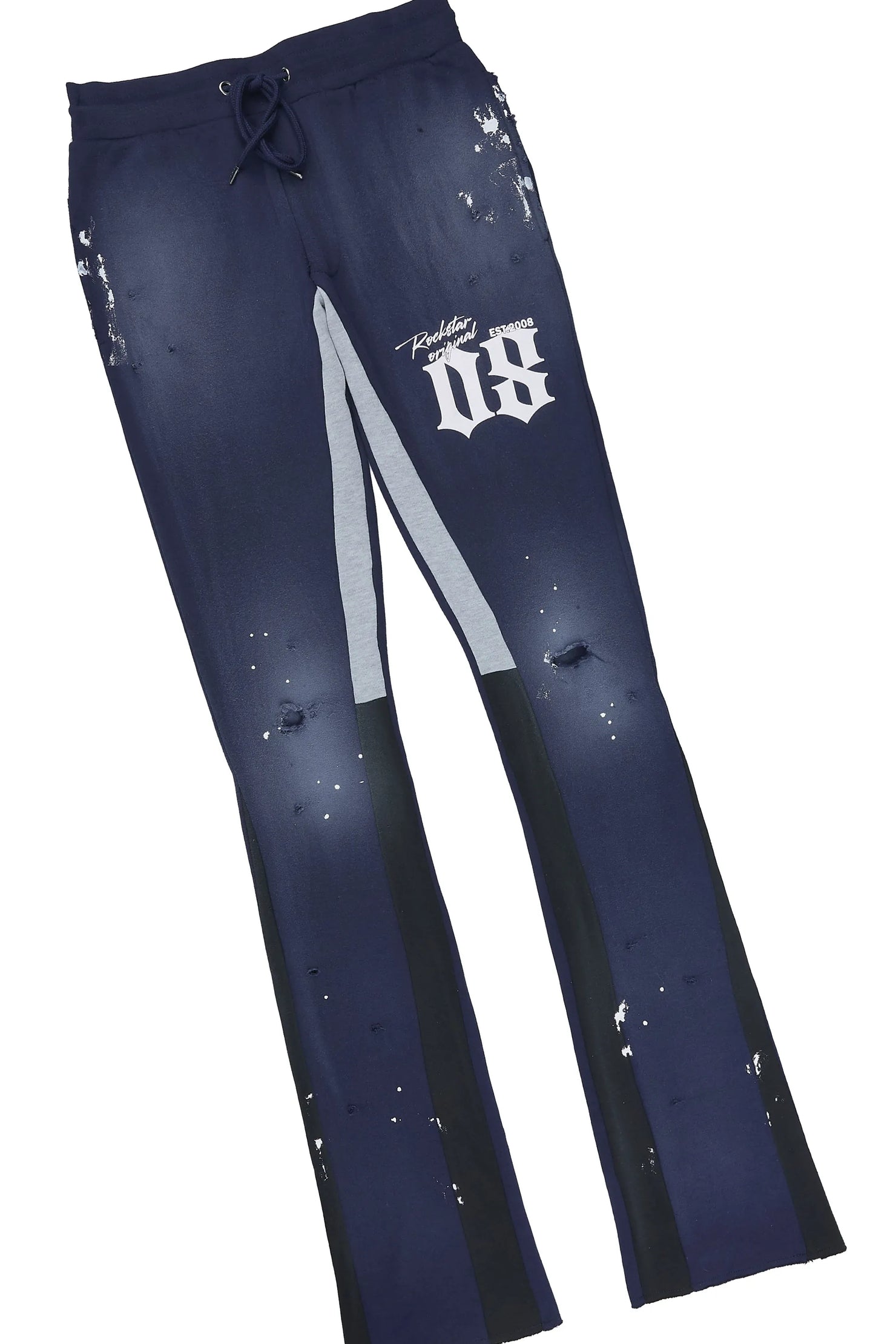 Cipher Navy Hoodie/Stacked Flare Pant Track Set