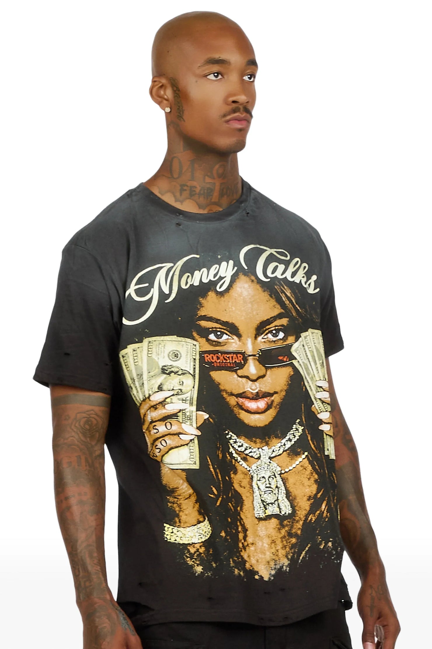 Cym Black Oversized Graphic T-Shirt