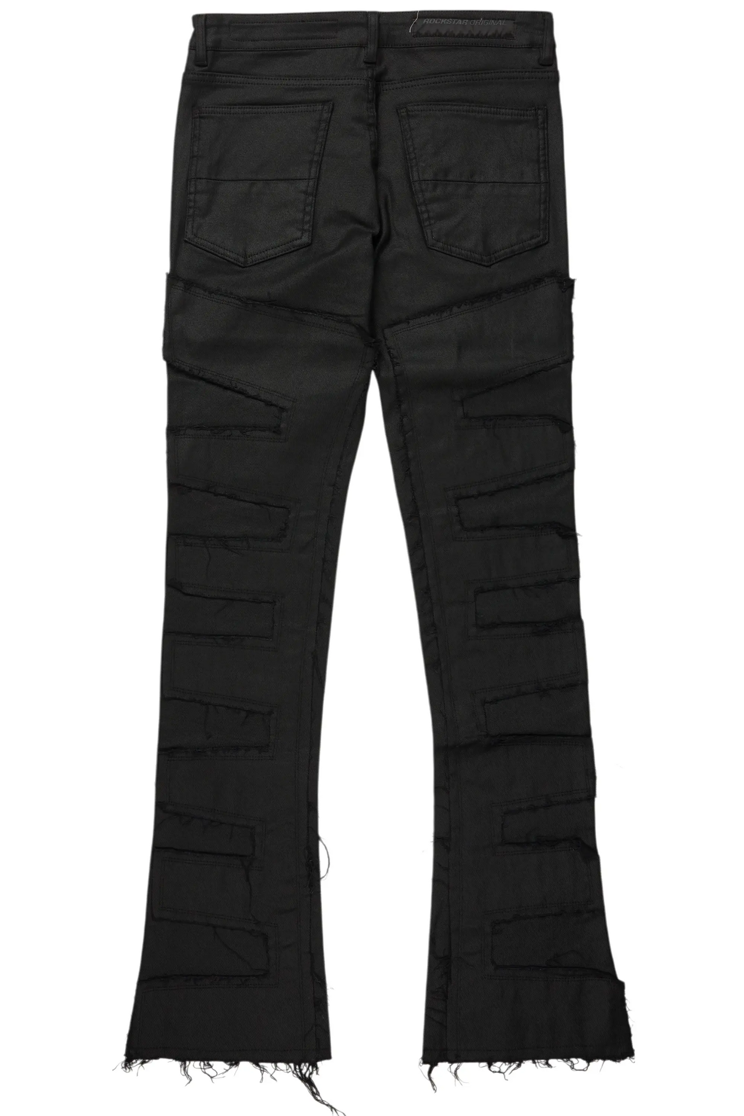 Shake Black Coated Stacked Flare Jean