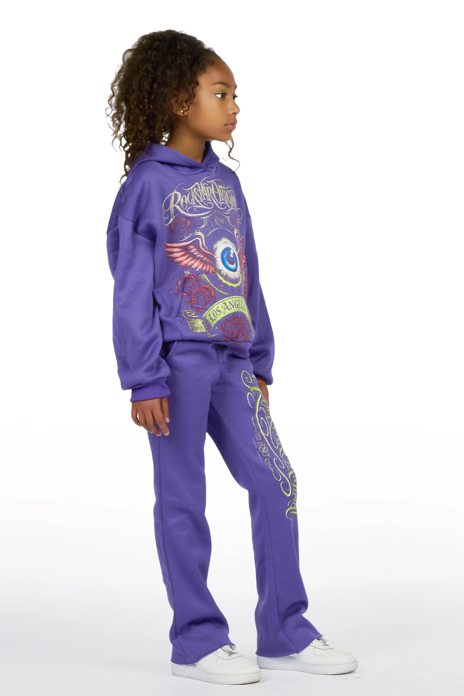 Girls Palady Purple Hoodie Track Set