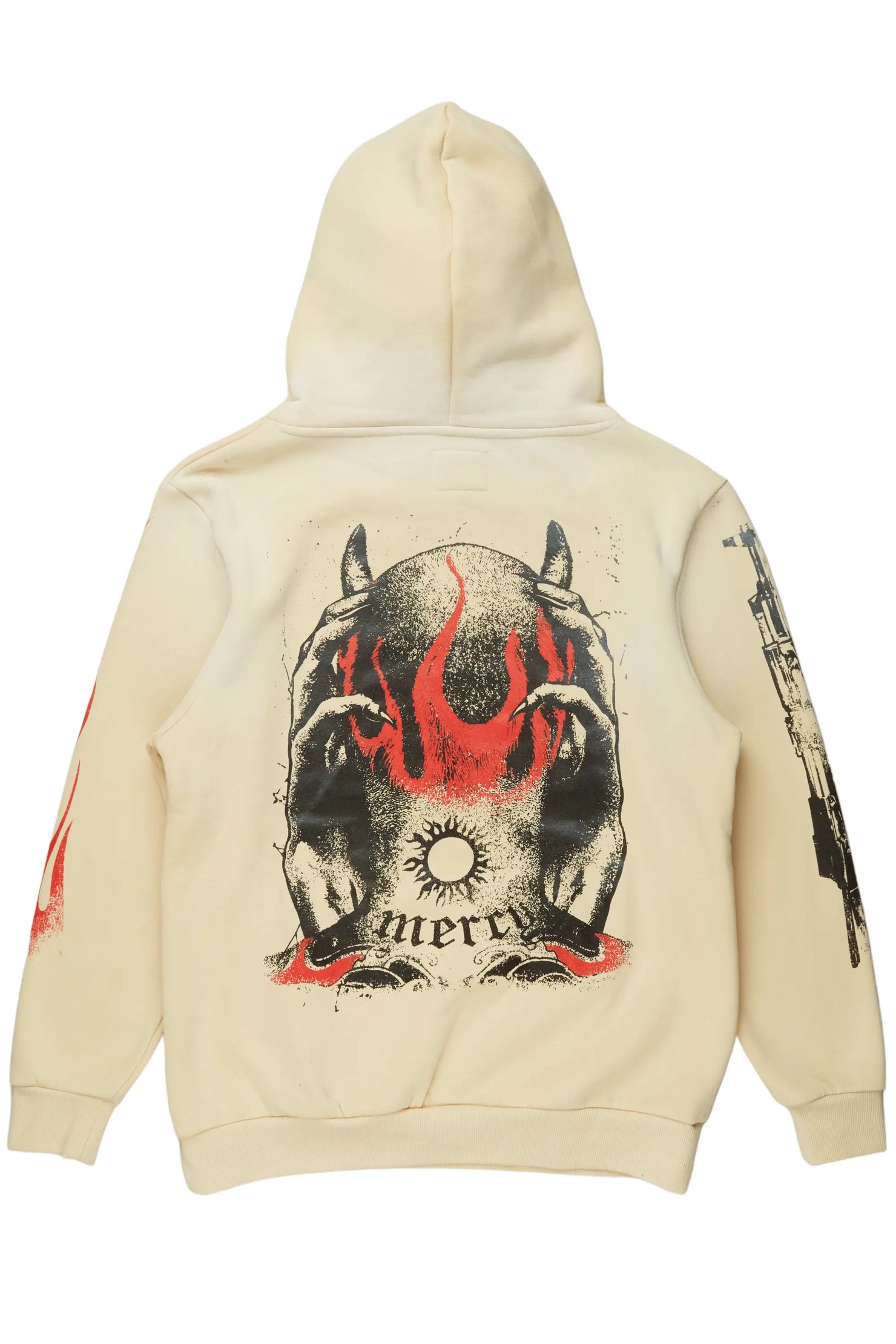 Mercy Beige Graphic Hoodie