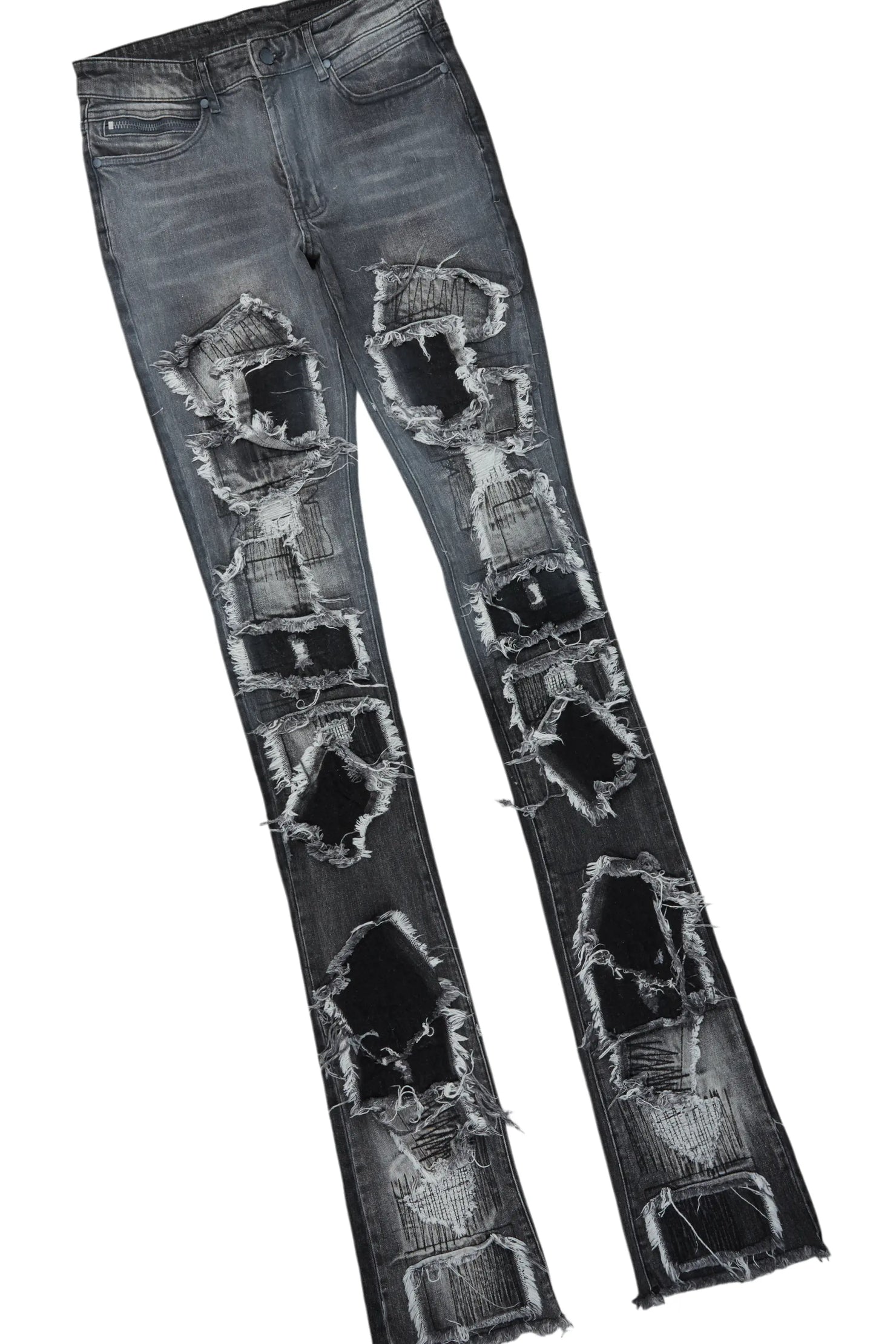 All Seeing Eyes Grey Long Sleeve T-Shirt/Super Stacked Flare Jean Bundle