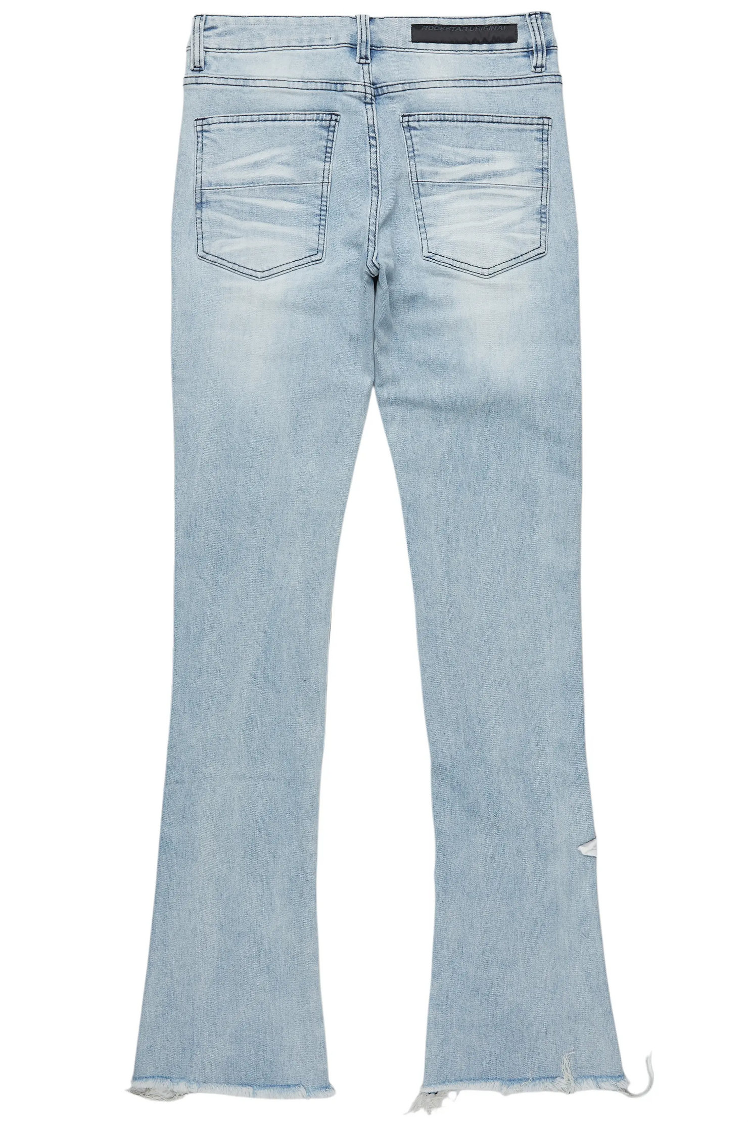 Edgar Blue Patchwork Stacked Flare Jean