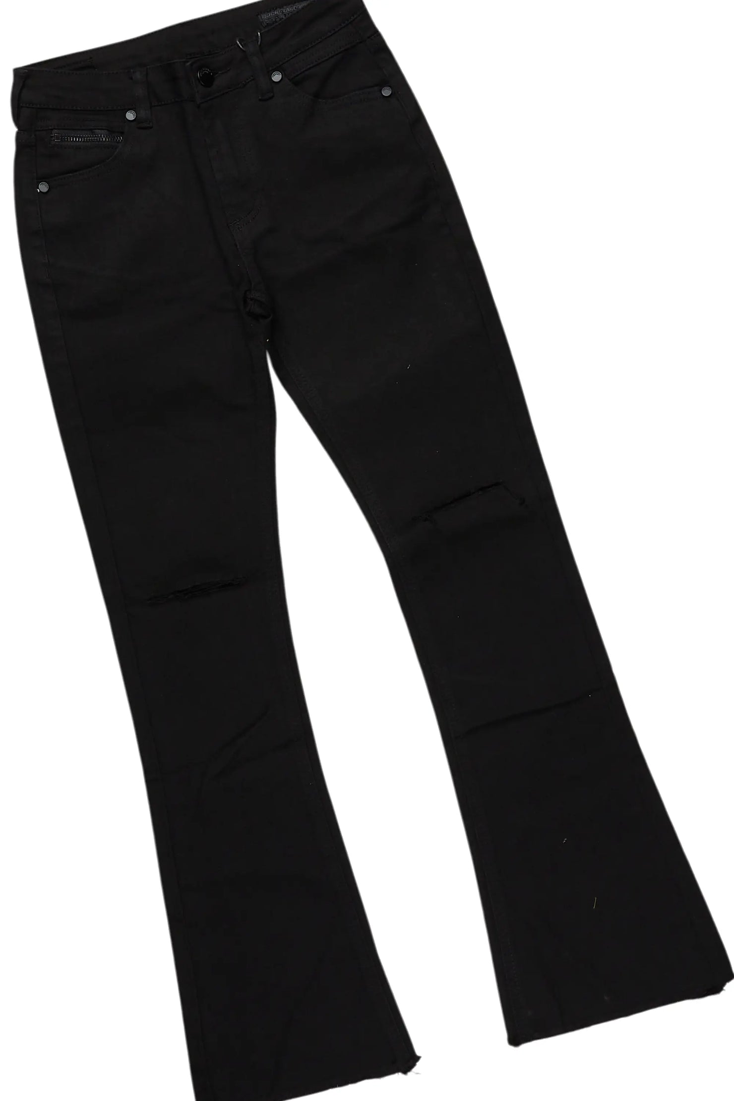 Boys Soweto Vintage Black Hoodie/Stacked Flare Jean Set