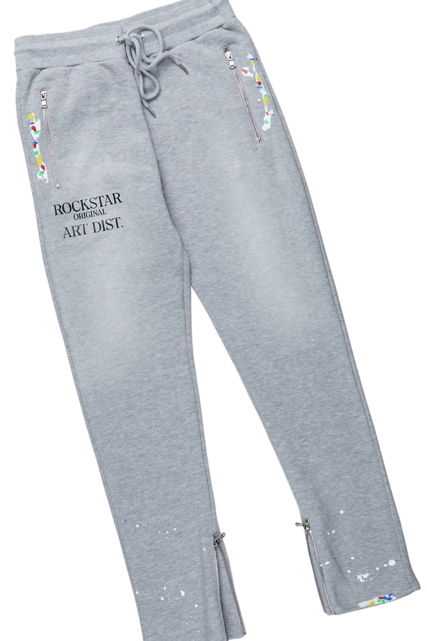 Rockstar Art Dist. Heather Grey Slim Fit track Set