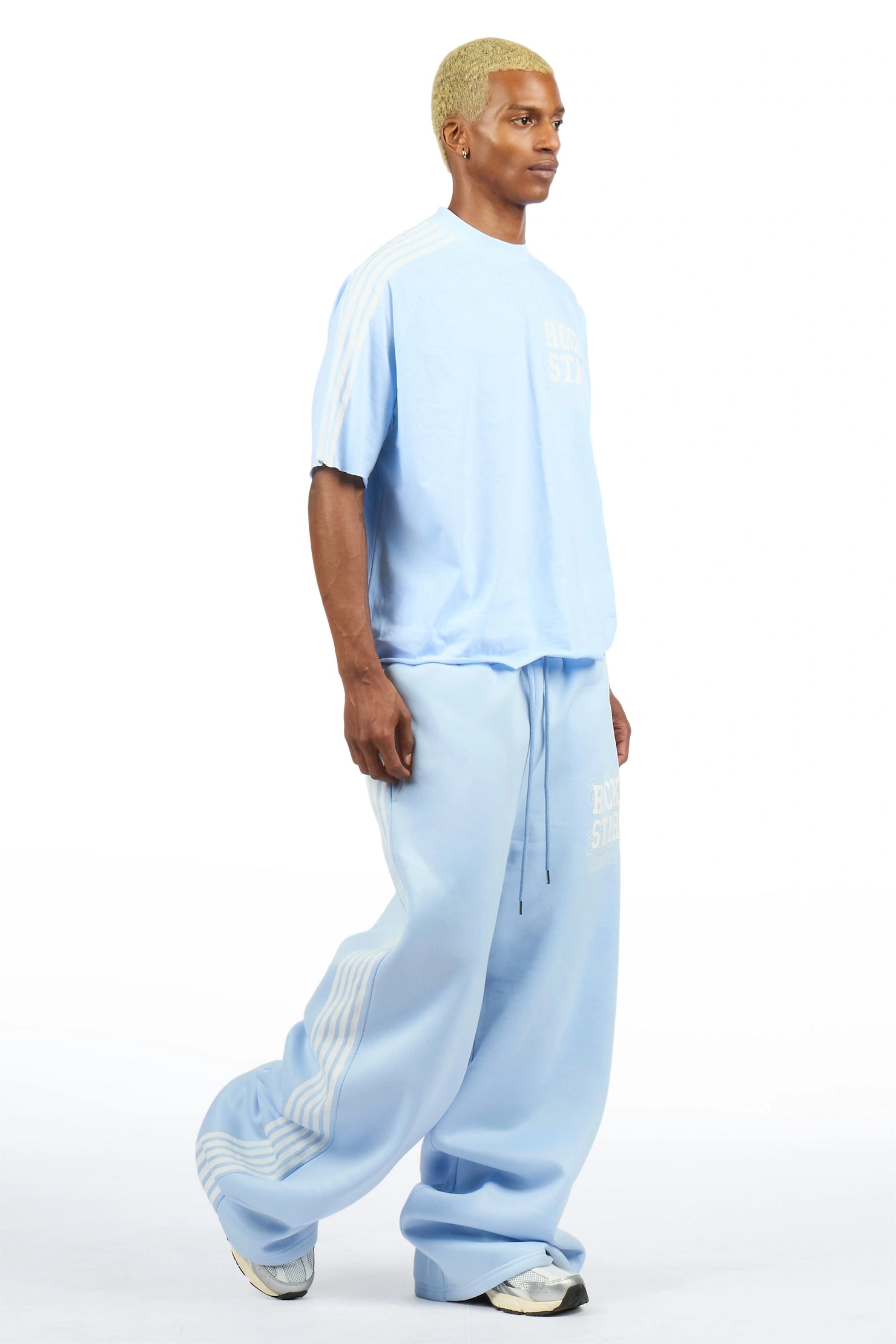 Berco Light Blue T-Shirt/Double Waisted Baggy Track Set