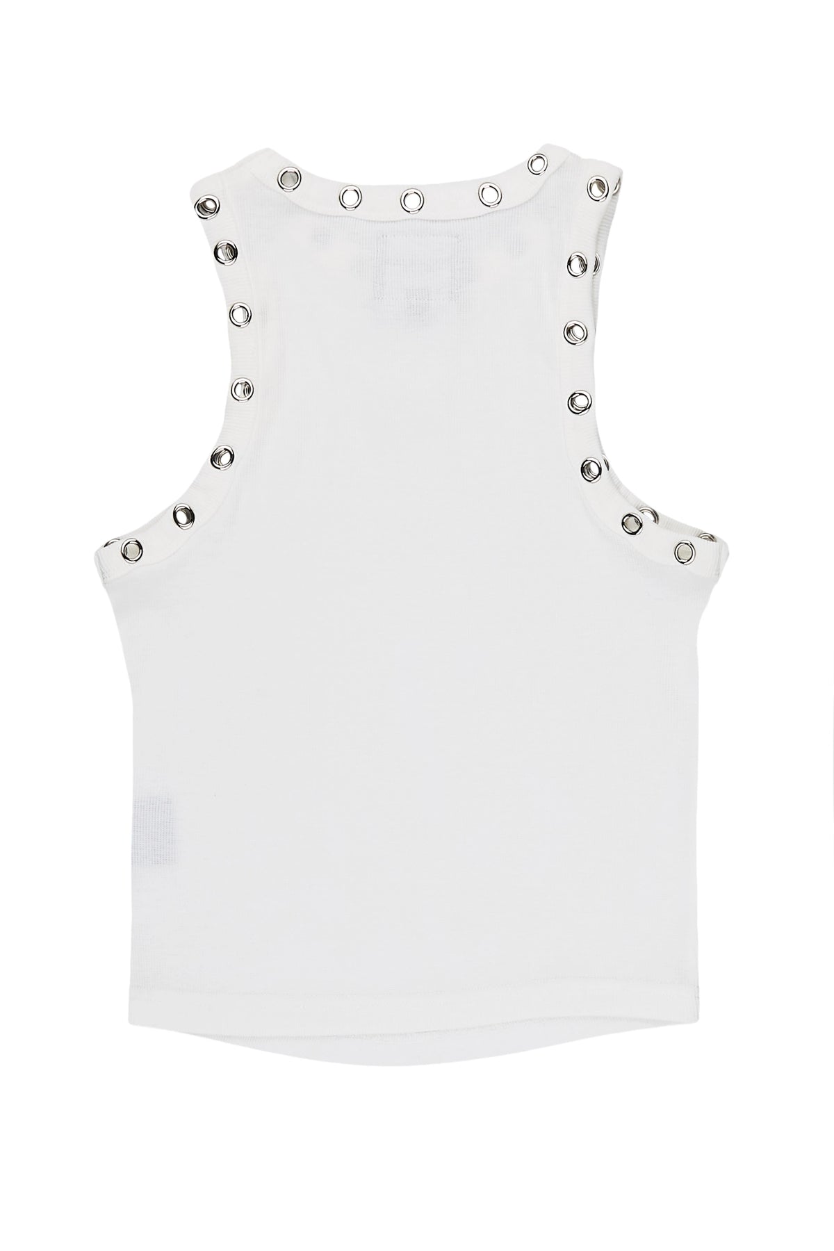 Porshia White Grommet Tank Top